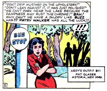 !, Buzz Baxter, humor, Patsy Walker, punctuation, surprise, verbal