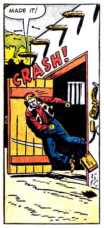 break, crash, door, Kid Colt (Blaine Colt), western