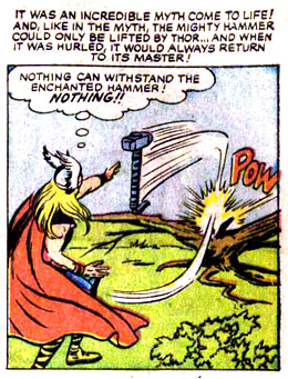 Asgardian, hammer, Mjolnir, origin, plant, pow, super-strength, superhero, Thor (Odinson), throw, tree