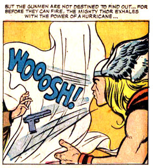 Asgardian, blow, breath, sheet, super-breath, superhero, table, Thor (Odinson), whoosh, wind