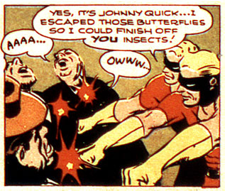 aaa, ah, fist, Johnny Quick (Johnny Chambers), pain, punch, superhero, yell