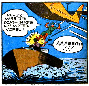 AAARRGH!!! aaa, argh, Green Arrow (Oliver Queen), kick, landing, pain, superhero, verbal, yell
