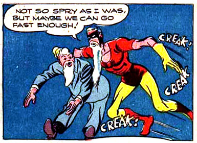 bone, creak, Johnny Quick (Johnny Chambers), literal, run, super-speed, superhero