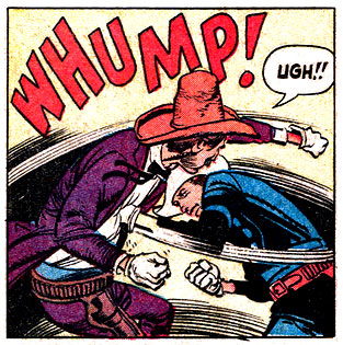 WHUMP! fist, Jesse James, punch, Rawhide Kid (Johnny Bart), western, whump