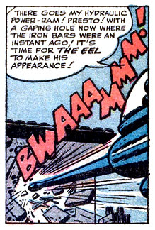 bam, battering ram, break, Eel (Leopold Stryke), helicopter, ram, superhero, wall