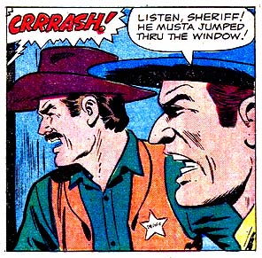 break, crash, glass, Kid Colt (Blaine Colt), shatter, western, window